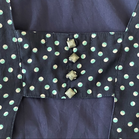 American Eagle Cap Sleeve Blue Polka Dot Mini Dress Size 00 - Picture 11 of 14